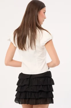 Sea Breeze Frill Skort Black