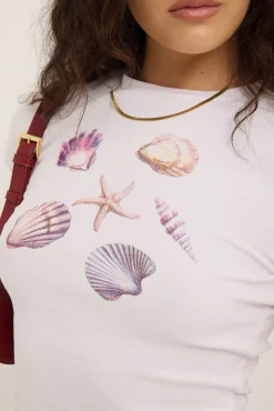Sea Mist Baby Tee White
