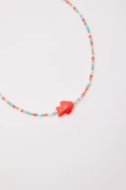 Seaside Beaded Charm Necklace 18K Gold
