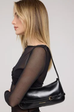 Selene Mini Buckle Handbag Black
