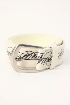 Seraph Pull Leather Belt White