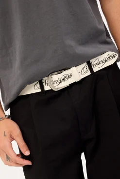 Seraph Pull Leather Belt White