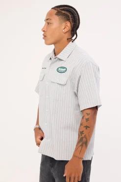 Service Stripe Short Sleeve Workshirt Lunar Grey
