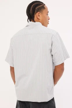 Service Stripe Short Sleeve Workshirt Lunar Grey