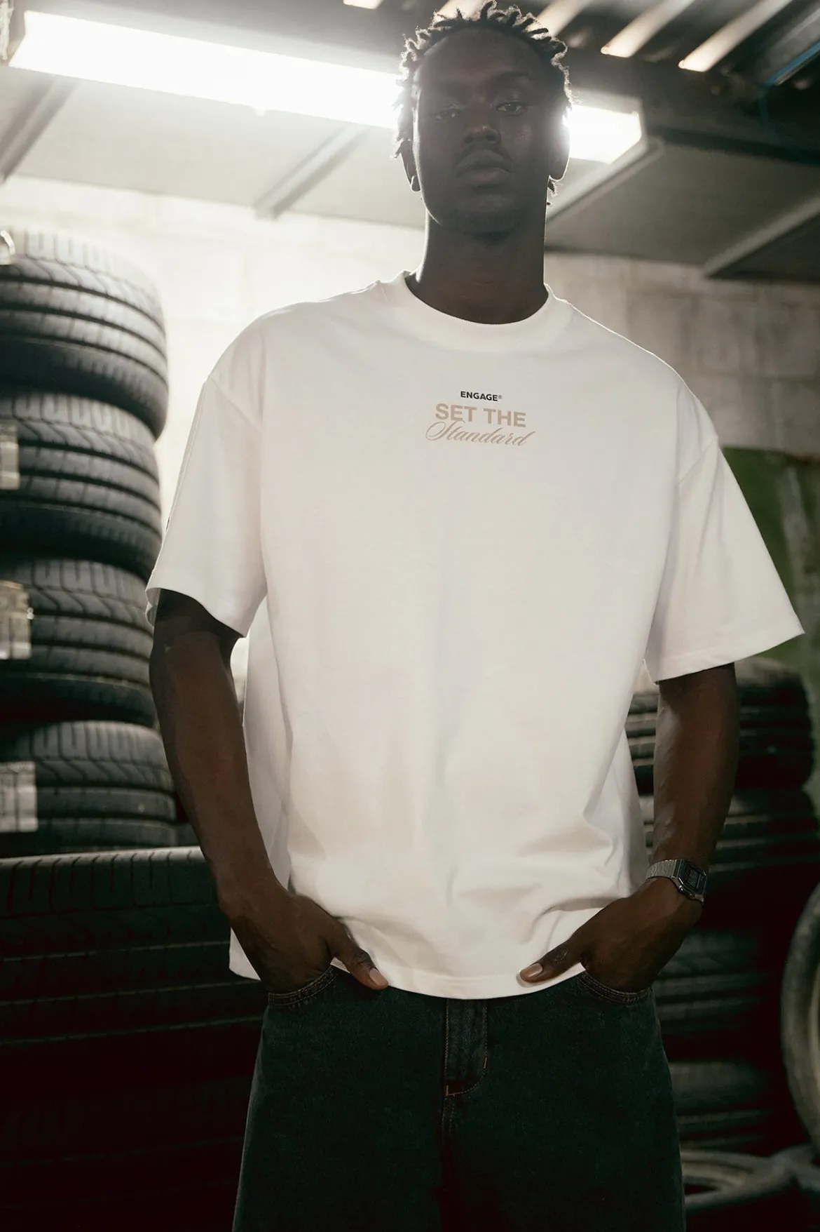 Set The Standard Oversized Tee Off White