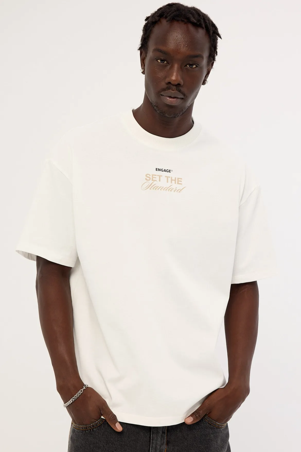 Set The Standard Oversized Tee Off White