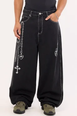 Shackle Behemoth Super Baggy Jean Dirty Washed Black