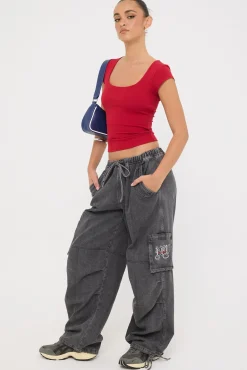 Shadow Realm Wide Leg Pant Washed Black