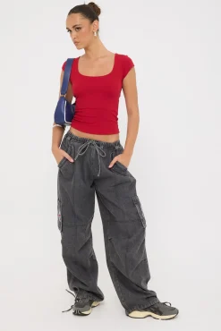 Shadow Realm Wide Leg Pant Washed Black