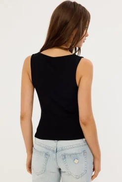Sharni V Neck Tank Top Black