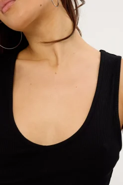 Sharni V Neck Tank Top Black