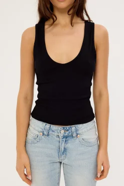 Sharni V Neck Tank Top Black