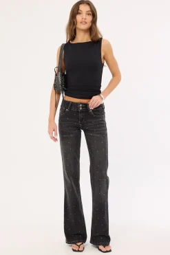 Shatter Bootcut Low Rider Black Rinse