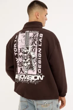 Shogun Elastic Quarter Zip Crew Coffee Brown