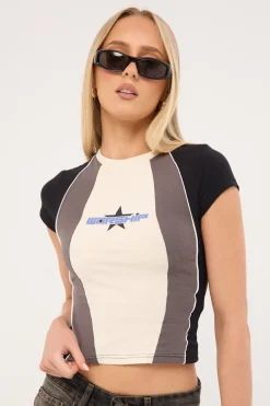Shooter Panelled Cap Sleeve Tee Zine