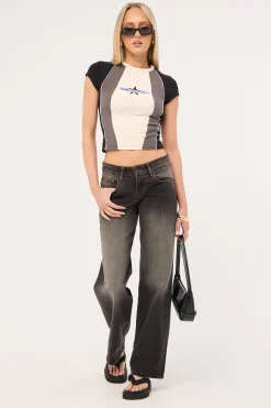 Shooter Panelled Cap Sleeve Tee Zine