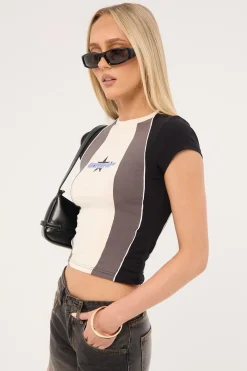Shooter Panelled Cap Sleeve Tee Zine
