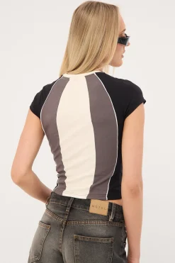 Shooter Panelled Cap Sleeve Tee Zine