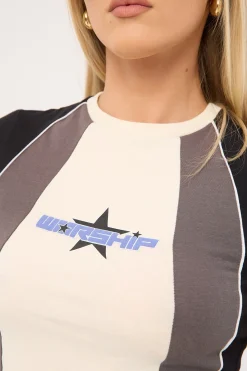 Shooter Panelled Cap Sleeve Tee Zine