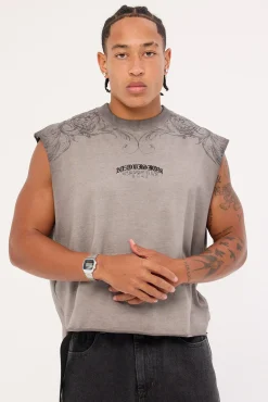 Shroud Cropped Muscle Tank Heavy Pigment Grey