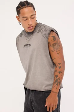 Shroud Cropped Muscle Tank Heavy Pigment Grey