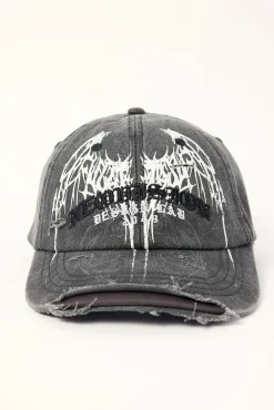Shroud Distressed Dad Cap Black