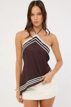 Sicily Halter Top Brown