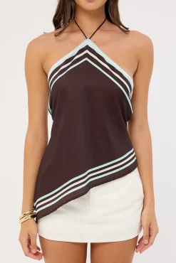 Sicily Halter Top Brown