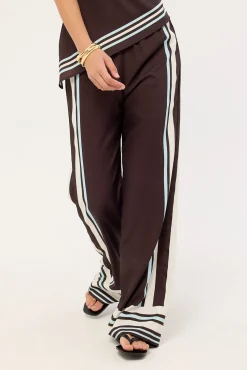 Sicily Mid Rise Pants Brown Stripe