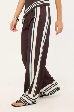 Sicily Mid Rise Pants Brown Stripe