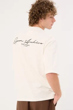 Signature Organic Boxy Tee Off White