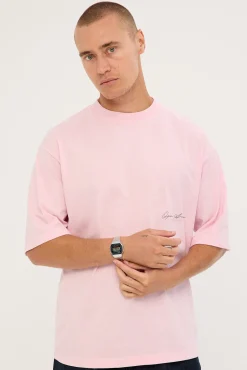 Signature Organic Boxy Tee Light Pink