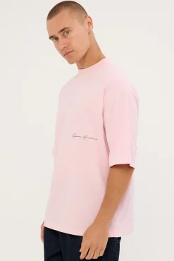 Signature Organic Boxy Tee Light Pink