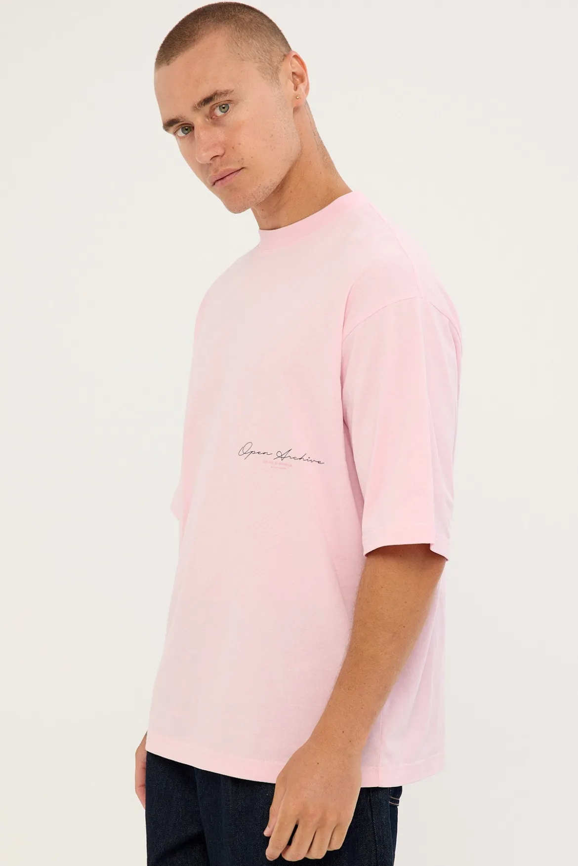 Signature Organic Boxy Tee Light Pink