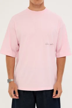 Signature Organic Boxy Tee Light Pink