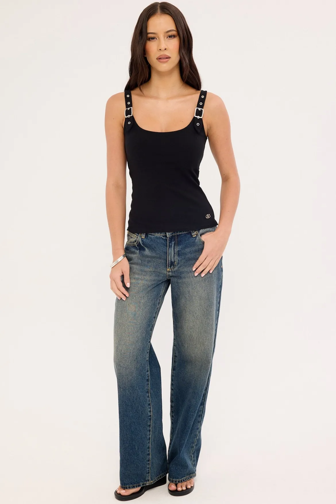 Silencer Buckle Singlet Tank Top Black