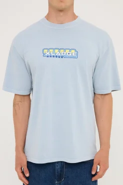 Six Stars Boxy SS Tee Pigment Bleach Blue