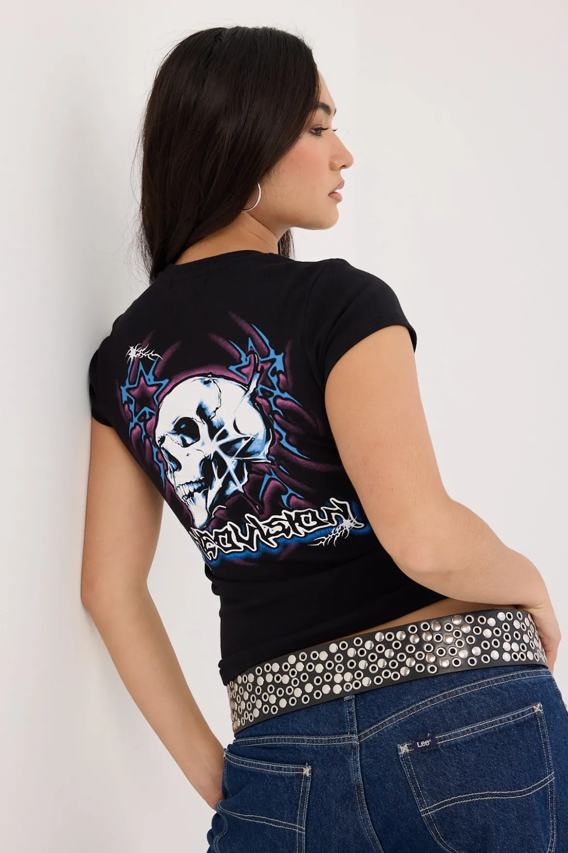 Skull Baby Tee Black