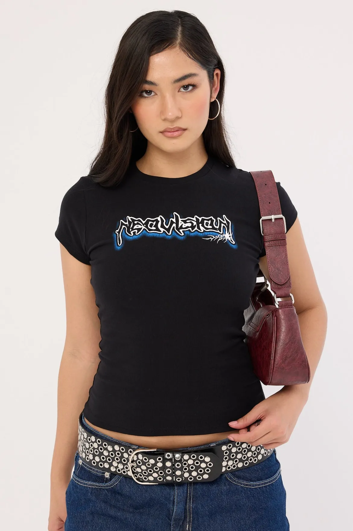 Skull Baby Tee Black