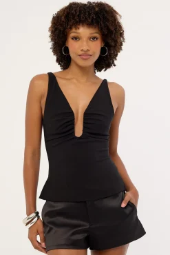 Skylar Satin Short Black