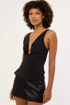 Skylar Satin Short Black