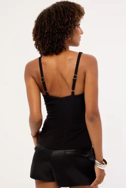 Skylar Satin Short Black