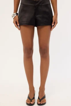 Skylar Satin Short Black