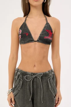 Skyline Tie Bralette Washed Black