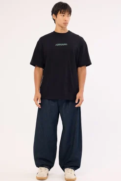 Slant Heavyweight Boxy Tee Black