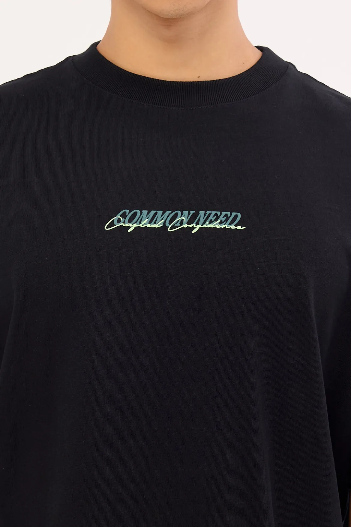 Slant Heavyweight Boxy Tee Black