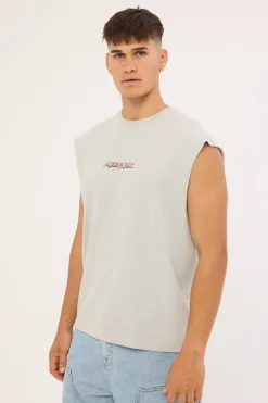 Slant Muscle Tank Grey