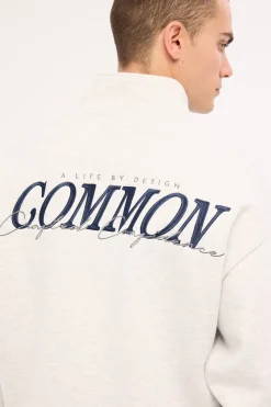 Slant Quarter Zip Sweater Snow Marle