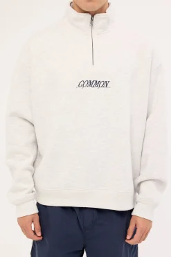 Slant Quarter Zip Sweater Snow Marle