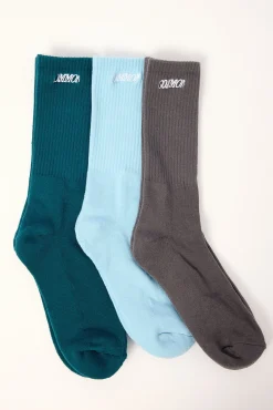 Slant Sock 3 Pack Dark Teal/Blue/Grey